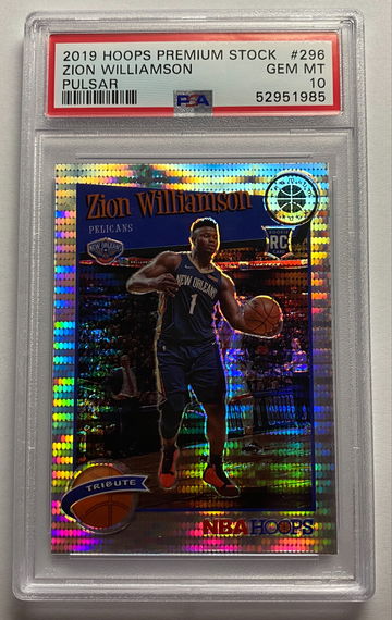 2019 Hoops Premium Stock #296 Zion Williamson Pulsar PSA 10