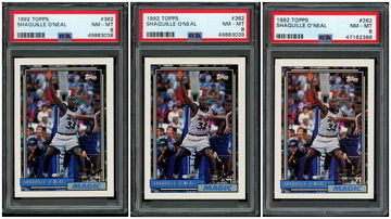 1992 Topps #362 Shaquille O’Neal PSA 8 NM-MT Lot of 3