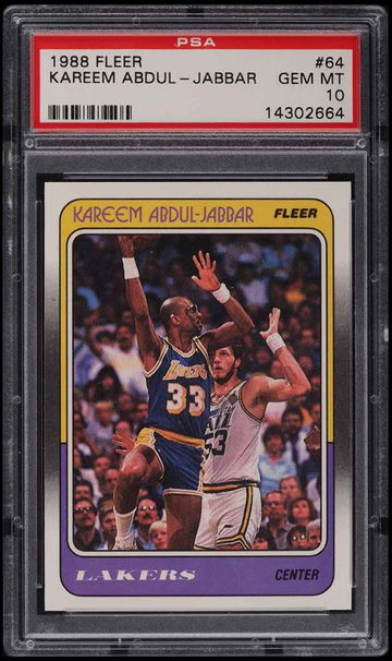 1988 Fleer Basketball Kareem Abdul-Jabbar #64 PSA 10 GEM MINT 