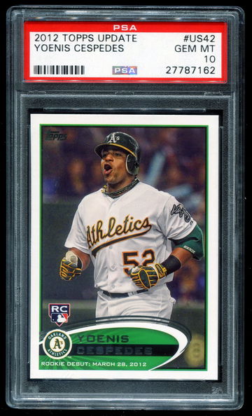 2012 TOPPS UPDATE #US42 YOENIS CESPEDES PSA 10