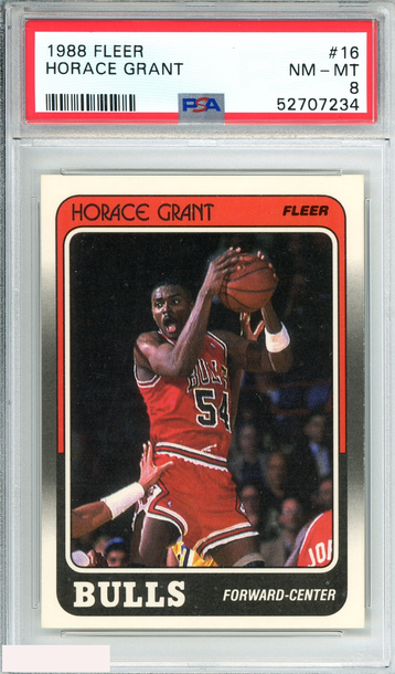 1988 FLEER HORACE GRANT #16 PSA 8 NM-MT
