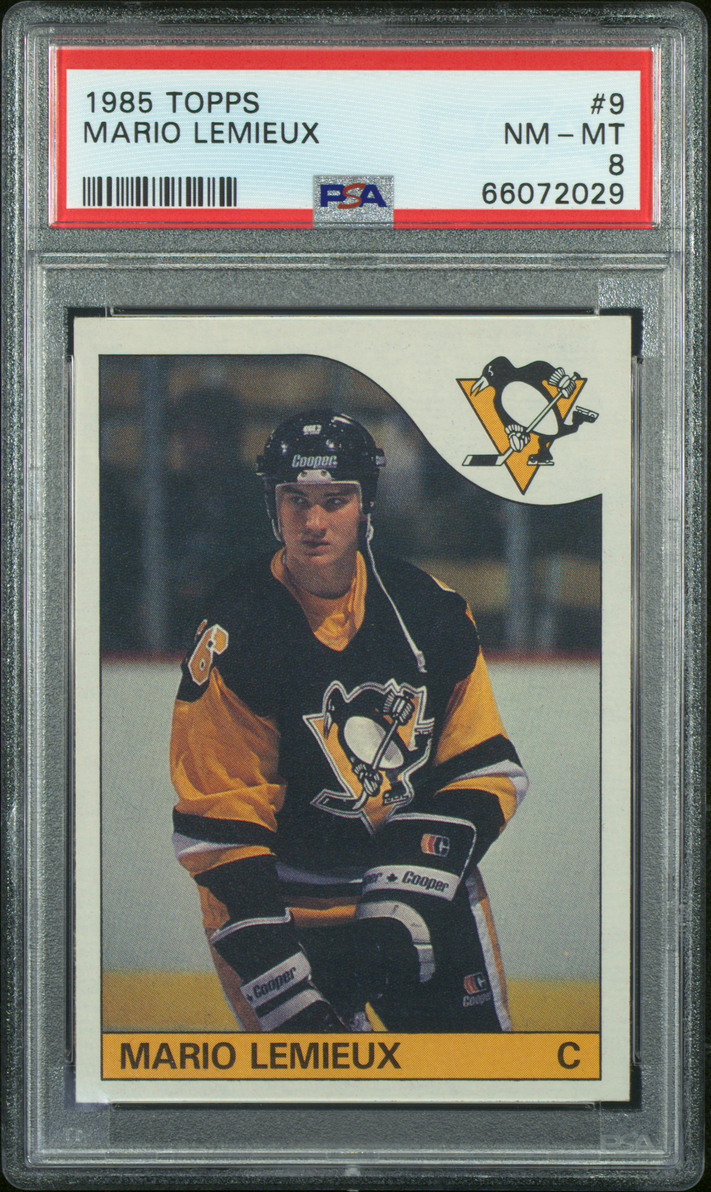 1985 Topps Mario Lemieux #9 PSA 8