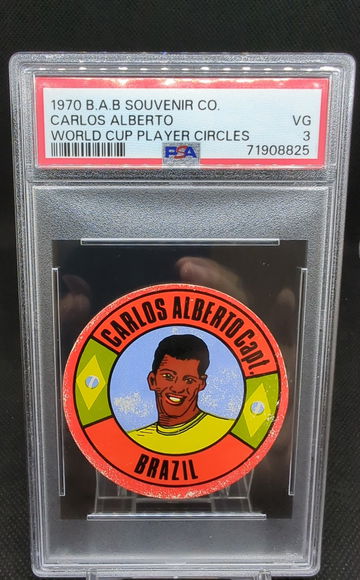 1970 B.A.B. Souvenir Co. World Cup Player Circles Carlos Alberto PSA 3