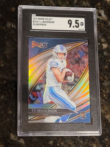 2019 Panini Select Field Level Silver Prizm T.J. Hockenson RC SGC 9.5 Lions #215