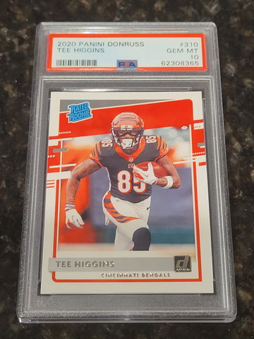 2020 Donruss Rated Rookie Tee Higgins RC #310 Cincinnati Bengals PSA 10 GEM