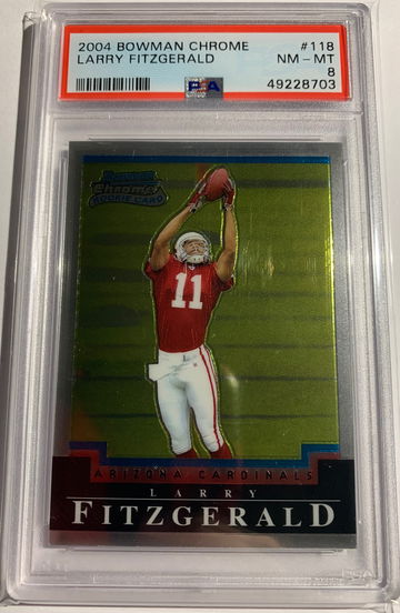 2004 Bowman Chrome Larry Fitzgerald rookie PSA 8