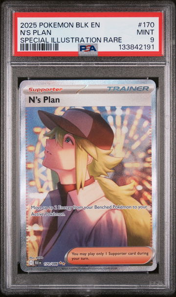 2025 Pokemon Black Bolt Special Illustration Rare N's Plan #170 PSA 9