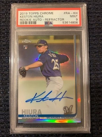 2019 Topps Chrome Keston Hiura Rookie Auto Refractor PSA 9