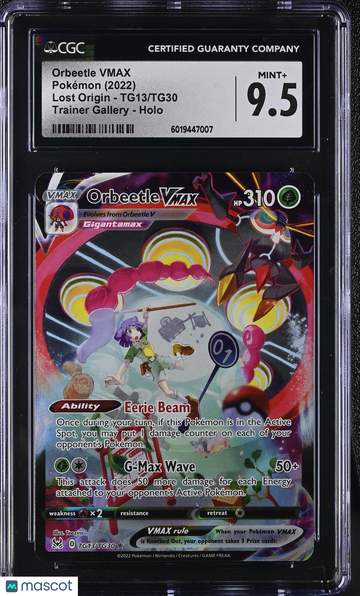 2022 Pokémon Lost Origin Orbeetle VMAX Trainer Gallery CGC 9.5 #TG13/TG30