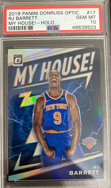 RJ Barrett 2019 Optic Silver Holo My House PSA 10