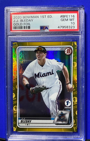 2020 Bowman 1st Edition Gold Foil JJ Bleday /50 PSA 10