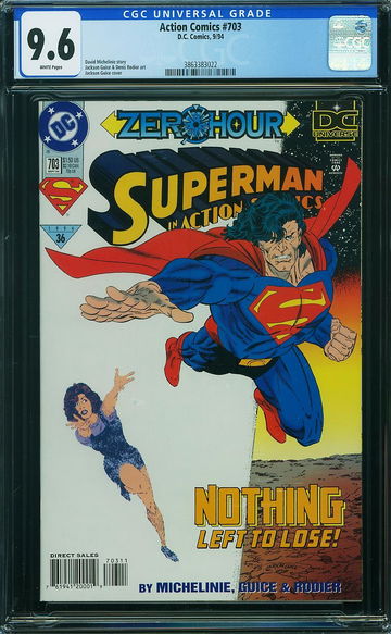 ACTION COMICS #703, CGC 9.6 NM+