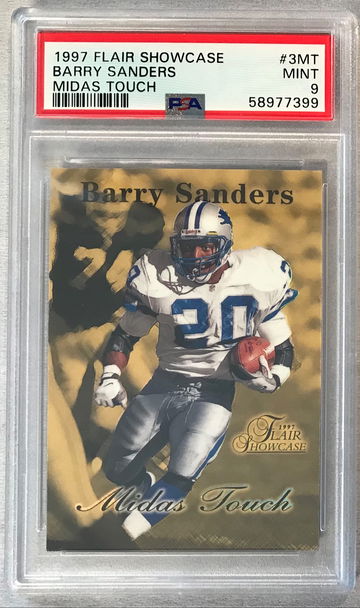 Barry Sanders 1997 Flair Showcase Midas Touch #3MT - PSA 9 Mint