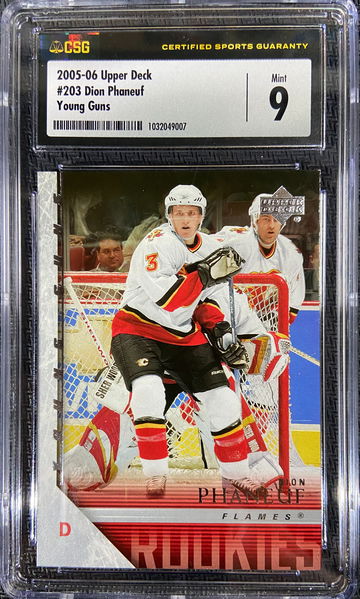 2005-06 Upper Deck Young Guns ROOKIE Dion Phaneuf CSG 9 MINT  POP 1! None Higher