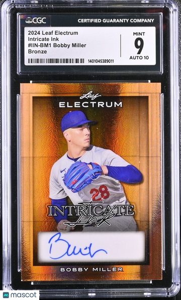 2024 Leaf Electrum Bobby Miller #IIN-BM1 Bronze Intricate Ink CGC 9 Auto 10