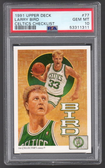 1991 Upper Deck Larry Bird Boston Celtics Checklist#77 PSA 10 Gem-Mint