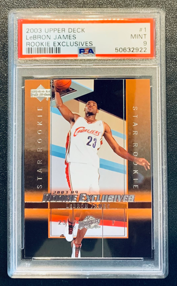 2003-04 Upper Deck LEBRON JAMES #1 Rookie Exclusives RC PSA 9 Cavs Lakers