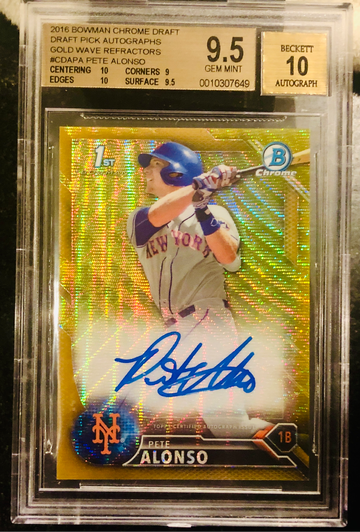 Pete Alonso 2016 Bowman Chrome Gold 1st Auto /50