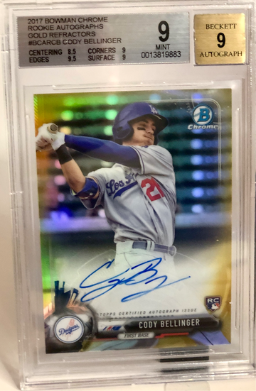 Cody Bellinger 2017 Bowman Chrome Gold Rookie Auto /50!
