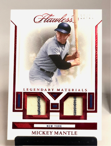 Mickey Mantle 1/1? DUAL Pinstripes Jersey Patch 2023 Flawless Legendary Materials /25!