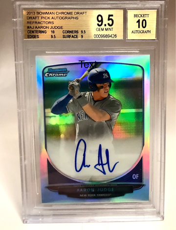 Aaron Judge 2013 Bowman Chrome Refractor Rookie Auto BGS 9.5!