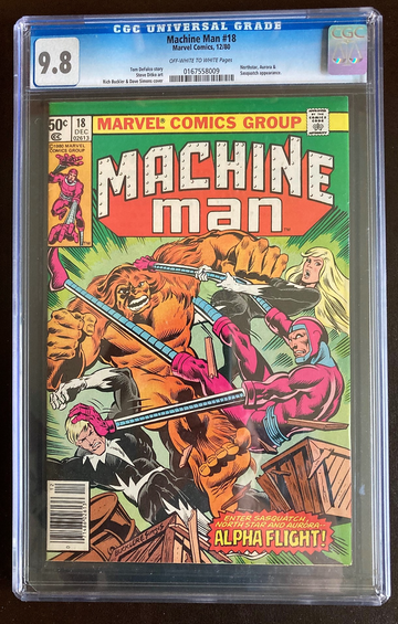 Machine Man #18 CGC 9.8 OWW Pages Alpha Flight Marvel 12/80