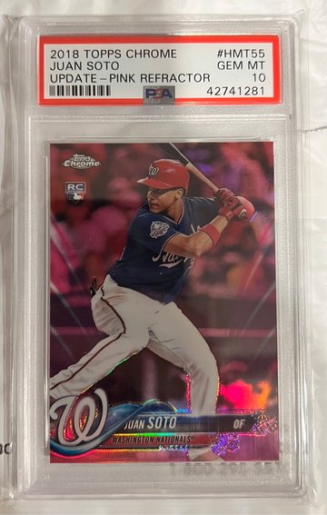 2018 Topps Chrome Update Juan soto pink Refractor Psa 10