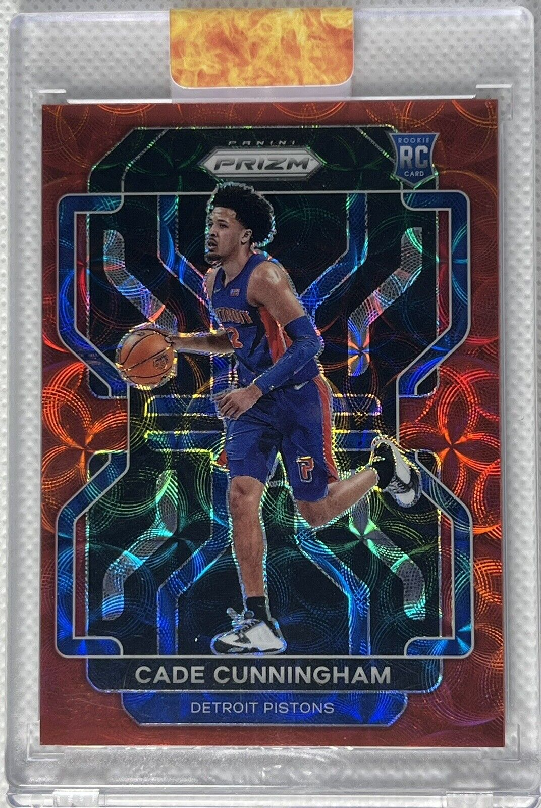 2021-22 Panini Prizm Cade Cunningham #282 Choice Red Prizm /88 Rookie RC Detroit Pistons