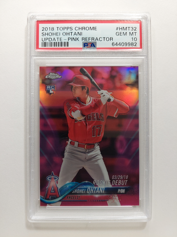 2018 Topps Chrome Shohei Ohtani Update RC Pink Refractor PSA 10 #HMT32