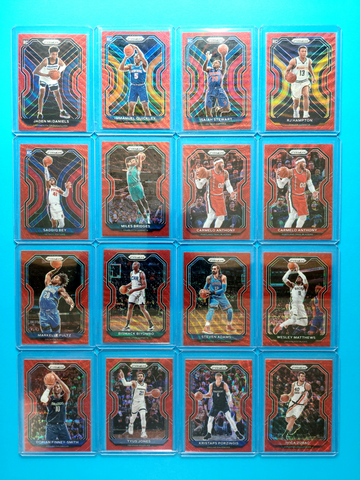 47ct. 20/21' NBA Panini Prizm Ruby Red Wave & Green Refractor Lot