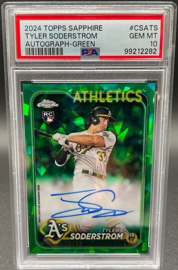 2024 Topps Chrome Sapphire Tyler Soderstrom Green Auto /99 PSA 10