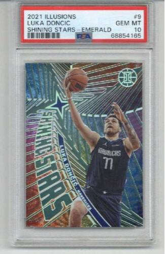 2021 PANINI ILLUSIONS SHINING STARS EMERALD LUKA DONCIC MAVERICKS PSA 10