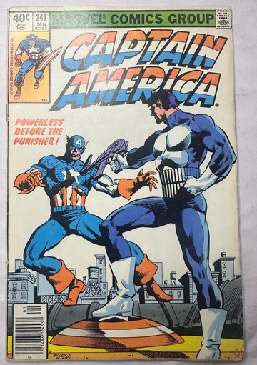 Captain America #241 Newsstand 1980 1st Battle Cap vs Punisher! Key Issue Marvel 