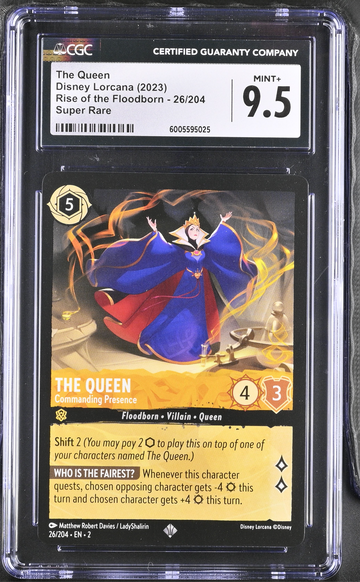 Disney Lorcana The Queen - Commanding Presence Super Rare CGC 9.5 MINT+
