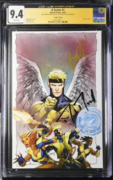 X-Factor #1 2024 Virgin 1:100 Marvel Comic CGC 9.4 Double Signed Quinn & Russell