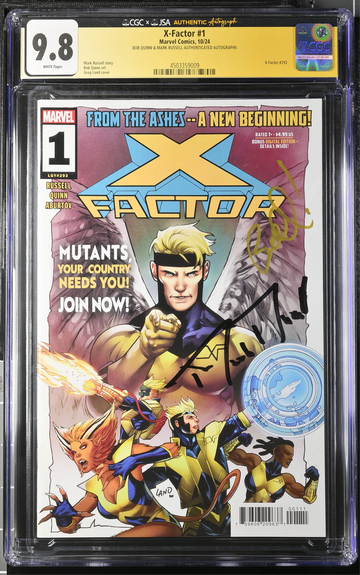 X-Factor #1 2024 Marvel Comics CGC SS 9.8 Double Signed Bob Quinn & Mark Russell