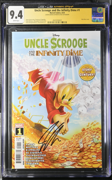 Uncle Scrooge & the Infinity Dime #1 CGC SS 9.4 Ross Cvr 2024 Signed Jason Aaron