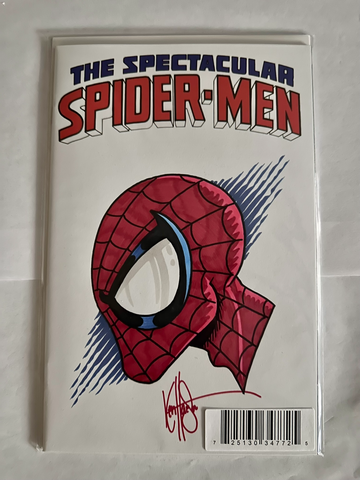 Spectacular Spider-Men #1 (Marvel 2024) Signed / Sketched by Ken Haesser Color