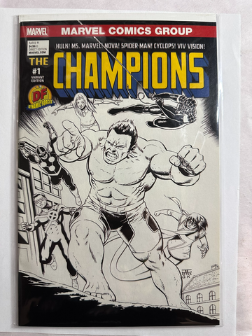 The Champions #1 Dynamic Forces Sketch Edition Limited 2500 (Marvel 2016) w/CoA