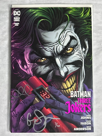 Batman Three Jokers #1 Bomb Variant Cover C Signed by Geoff Johns w/COA NM