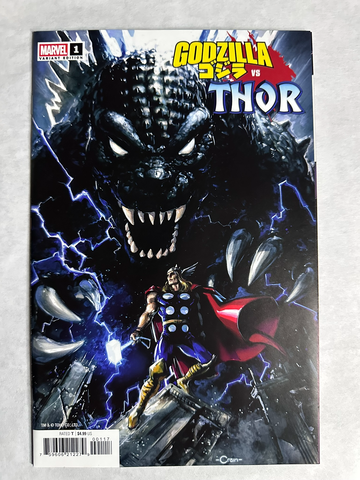 Godzilla vs Thor #1 (2025) Marvel Clayton Crain 1:25 Variant NM