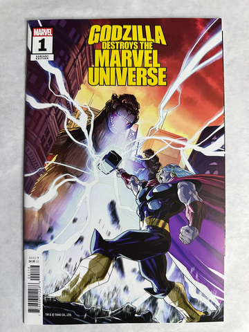 Godzilla Destroys the Marvel Universe #1 (2025) Marvel 1:25 Woods Variant NM