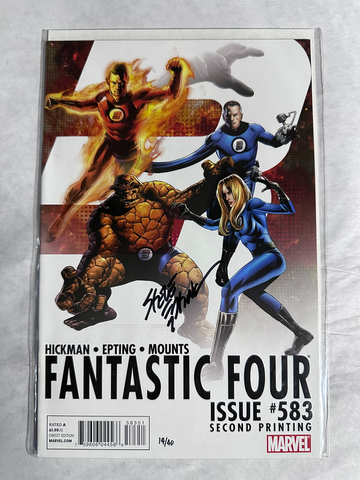 Fantastic Four #583 (2009) 2nd Print Signed Steve Epting w/COA NM Marvel