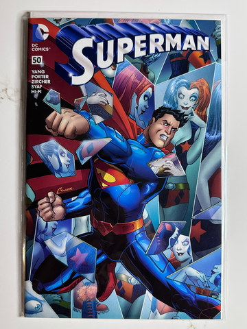 Superman #50 DF Exclusive Amanda Conner Harley Quinn Cover w/ COA NM 2016