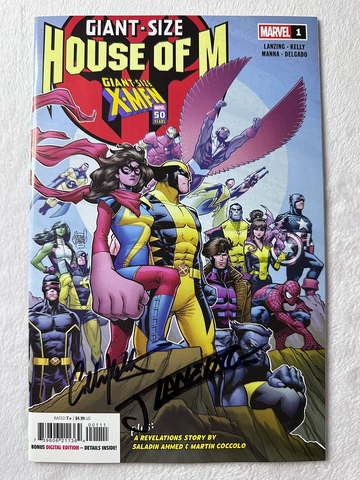Giant-Size House of M #1 Adam Kubert Signed Kelly Lanzing w/ COA NM Marvel Comic