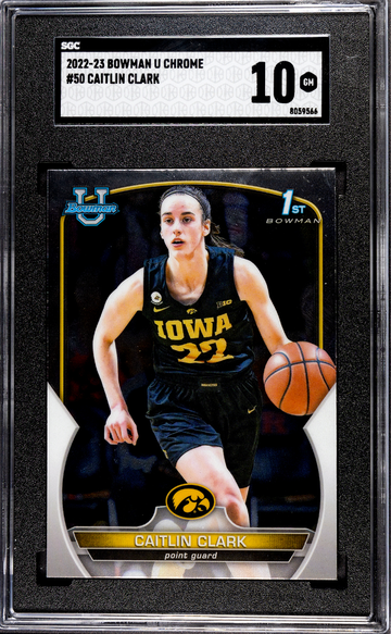 2022-23 Bowman Chrome U Caitlin Clark SGC 10