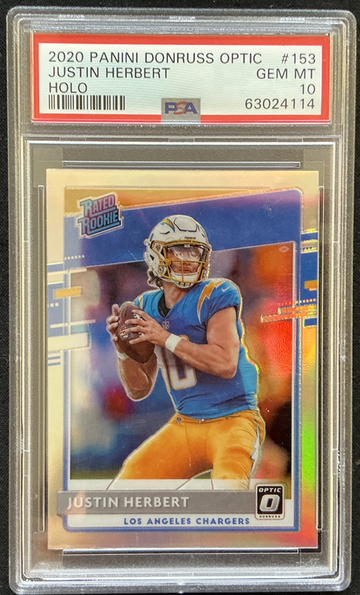 Justin Herbert 2020 Optic Rated Rookie Holo PSA 10