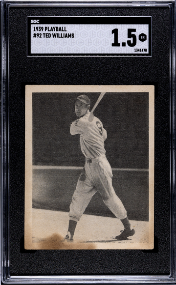 TED WILLIAMS 1939 Playball Play Ball #92 Rookie RC SGC 1.5 Fair