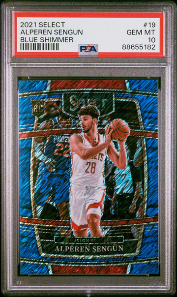 2021 Alperen Sengun Select Blue Shimmer Prizm 19 Rookie RC PSA 10 Gem Mint