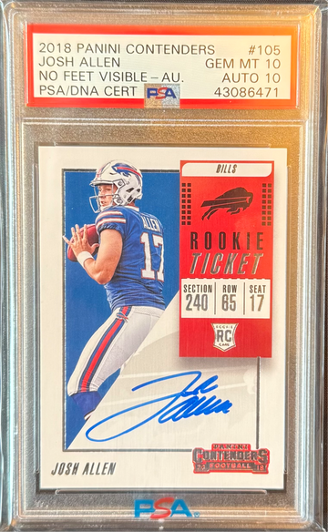 2018 Panini Contenders Josh Allen Rookie Auto PSA 10 AUTO 10
